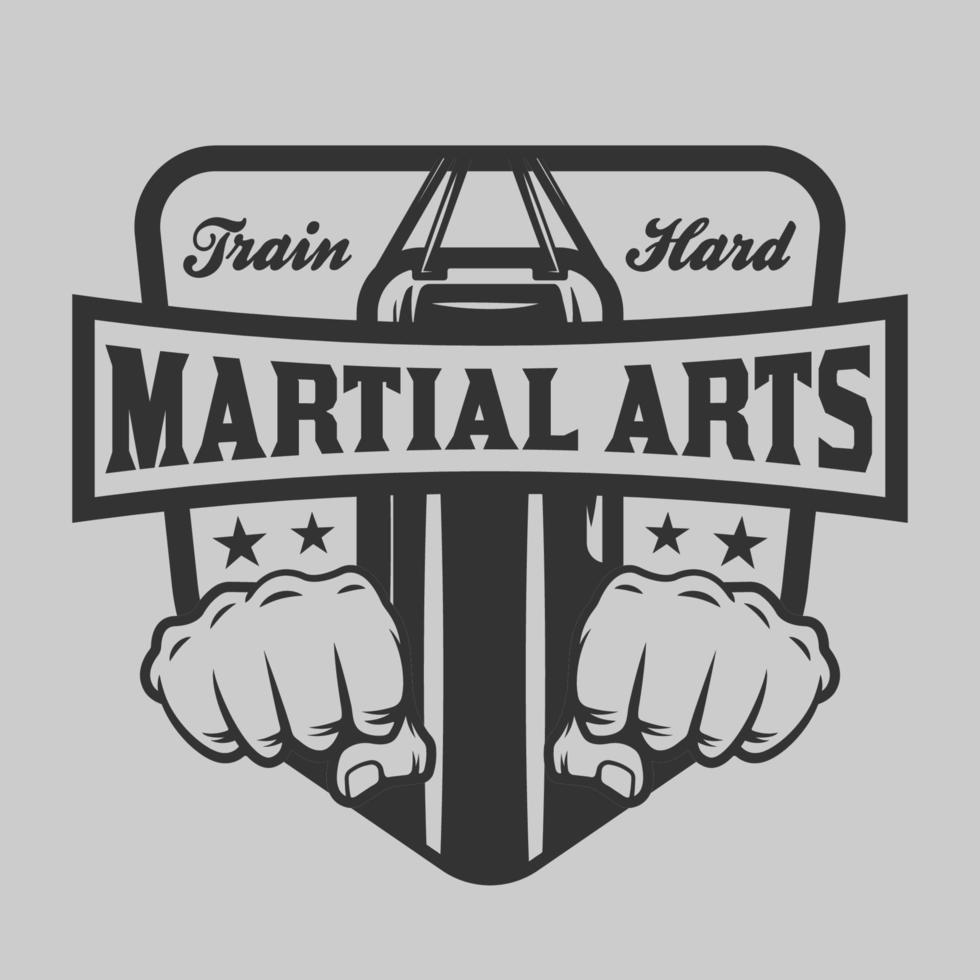 MMA mixed martial art emblem vector