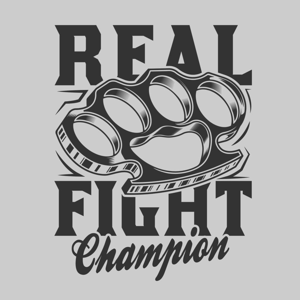 brass knuckles fighting champion emblem vector