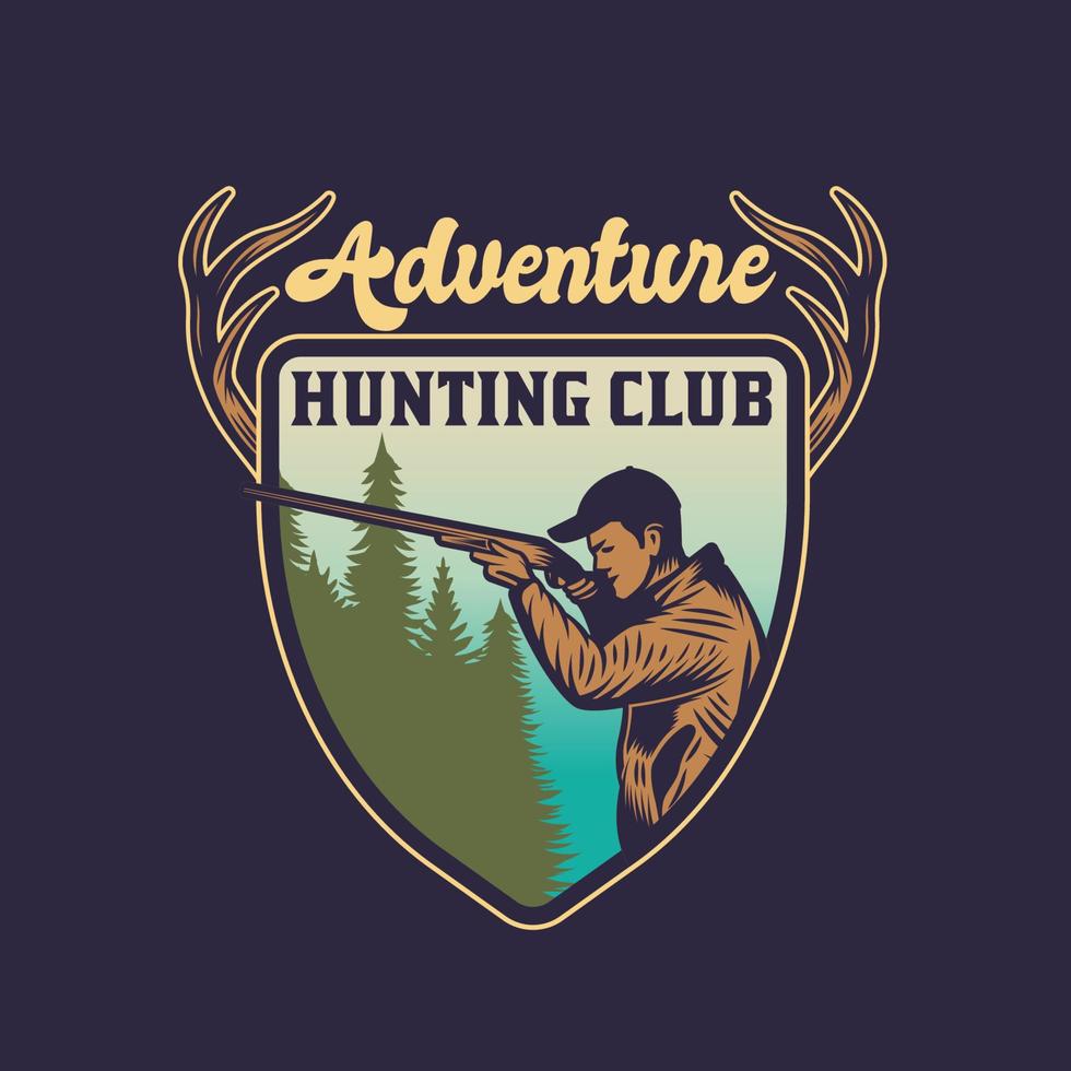 Vintage Hunting and Adventure Emblem Badge vector