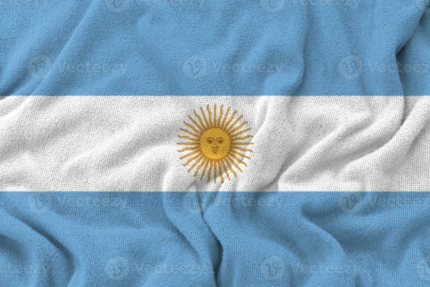 Fabric weave texture national flag of Argentina. photo