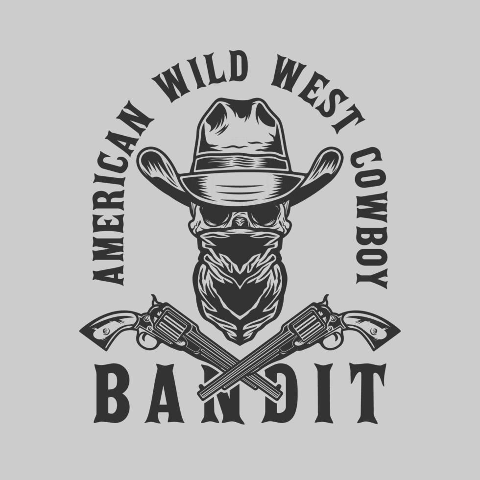 wild west cowboys vintage badge vector