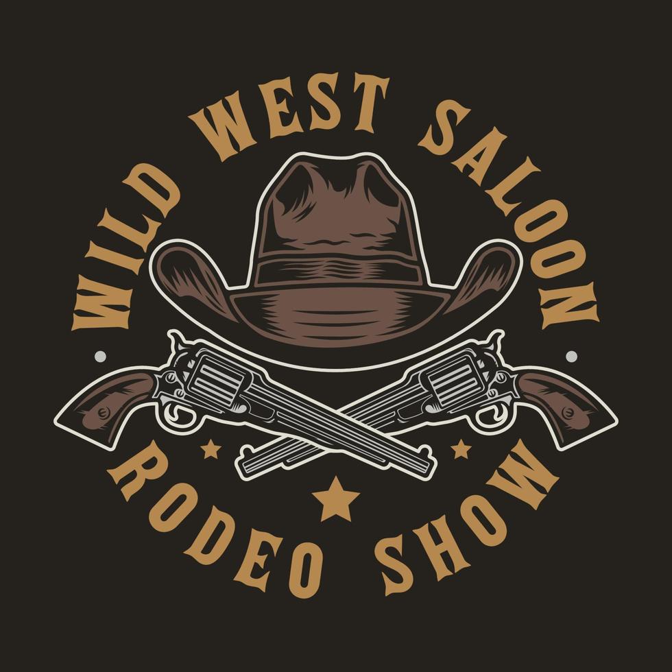 wild west cowboys vintage badge vector