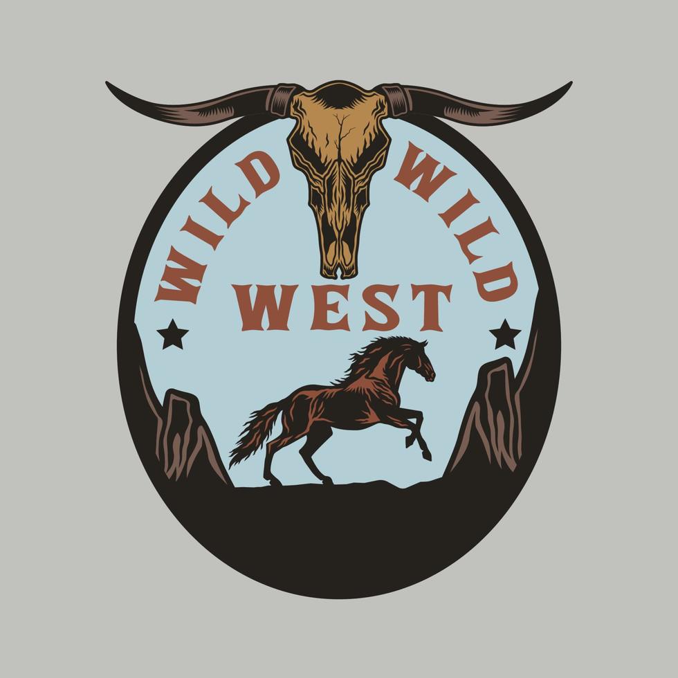 wild west cowboys vintage badge vector