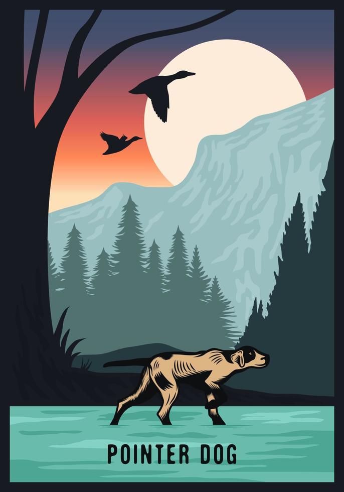 Colorful Adventure Outdoor Retro Style Poster vector