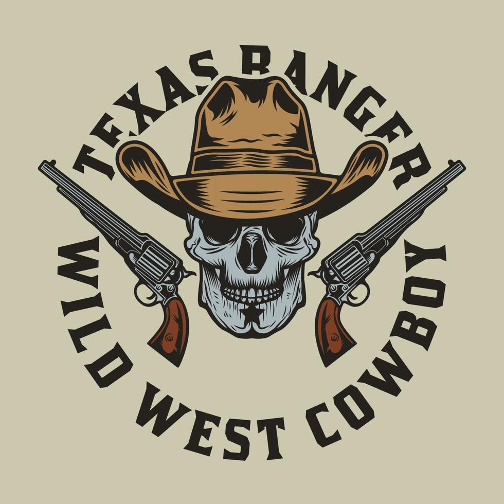 wild west cowboys vintage badge vector