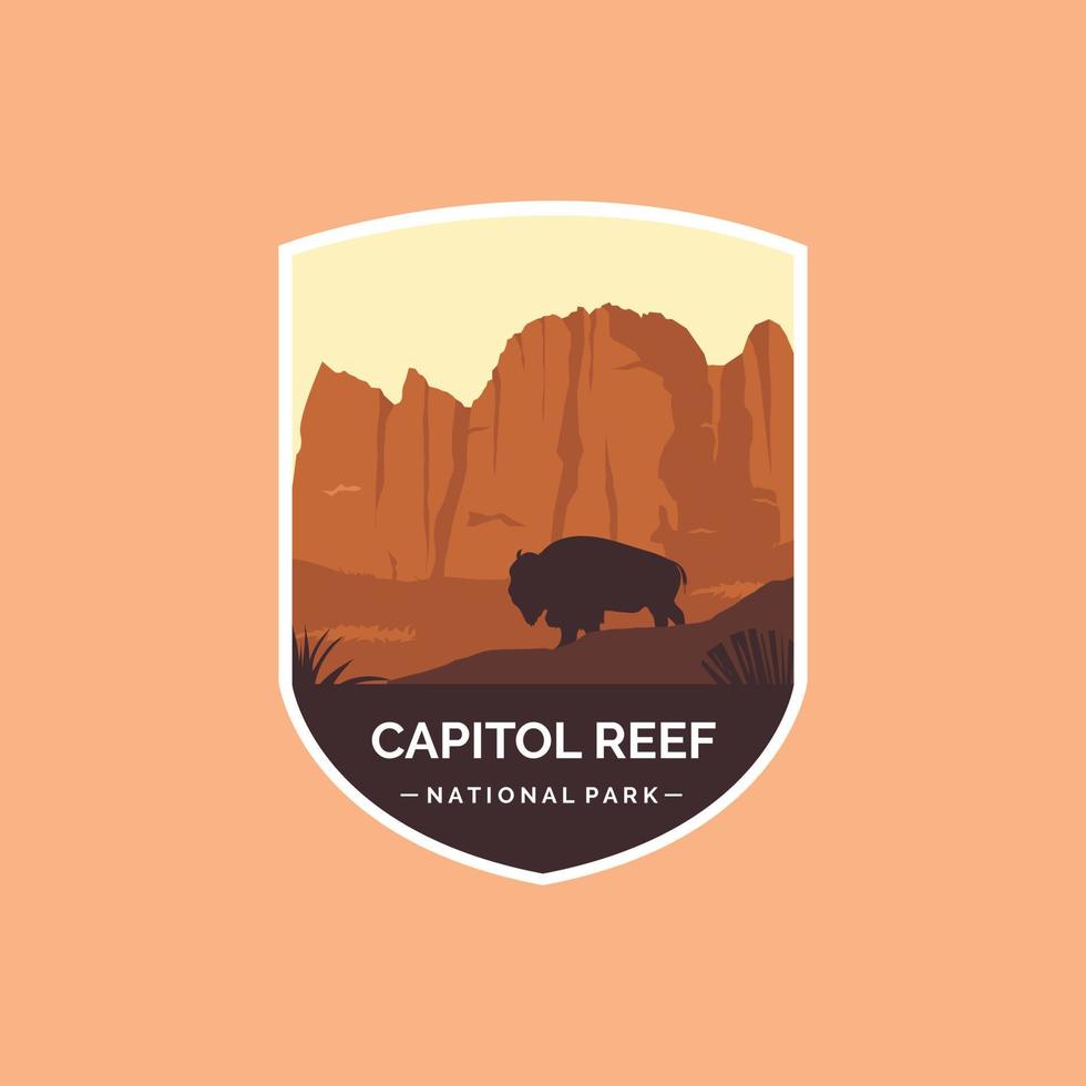 Emblem patch logo illustration of Capitol Reef National Park vector