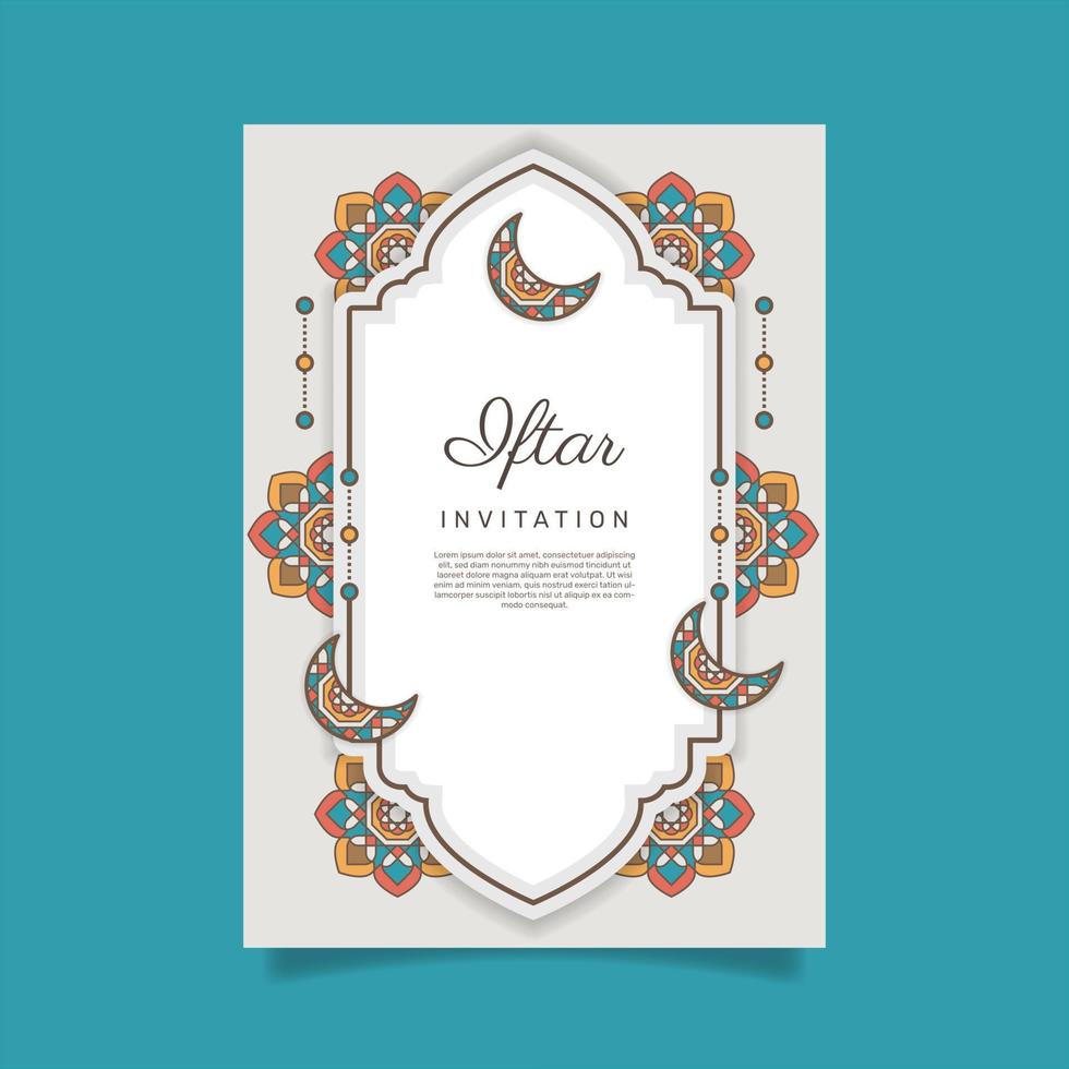 Flat iftar party invitation. - Vector. vector