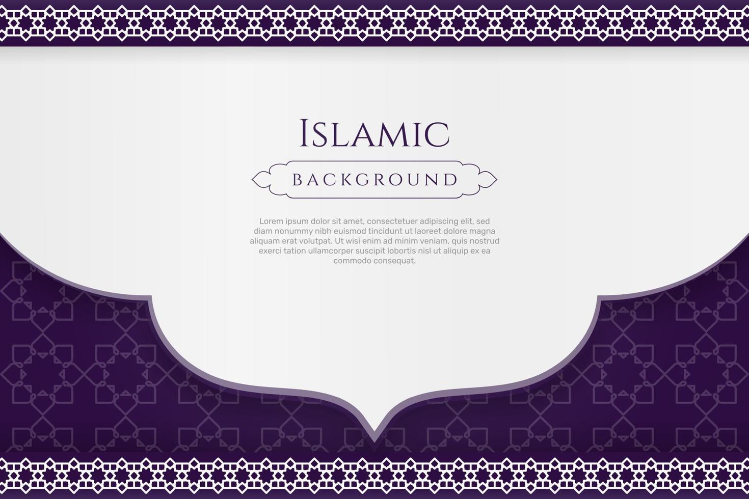 Fondo de patrón de marco de borde de ornamento islámico con espacio de copia para texto. - vectores. vector