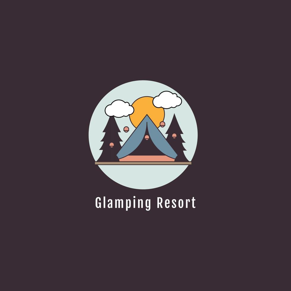 Hand drawn glamping logo template. - Vector. vector