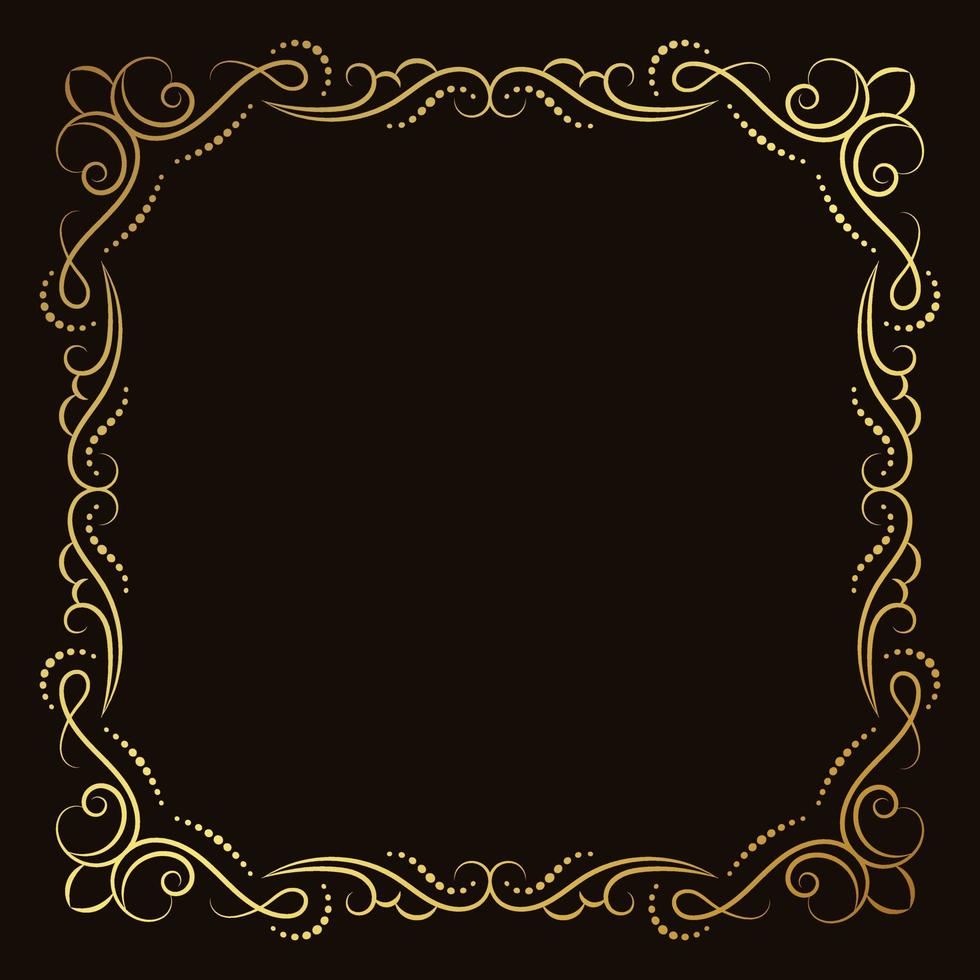 Luxury golden floral frame design elegant background vector