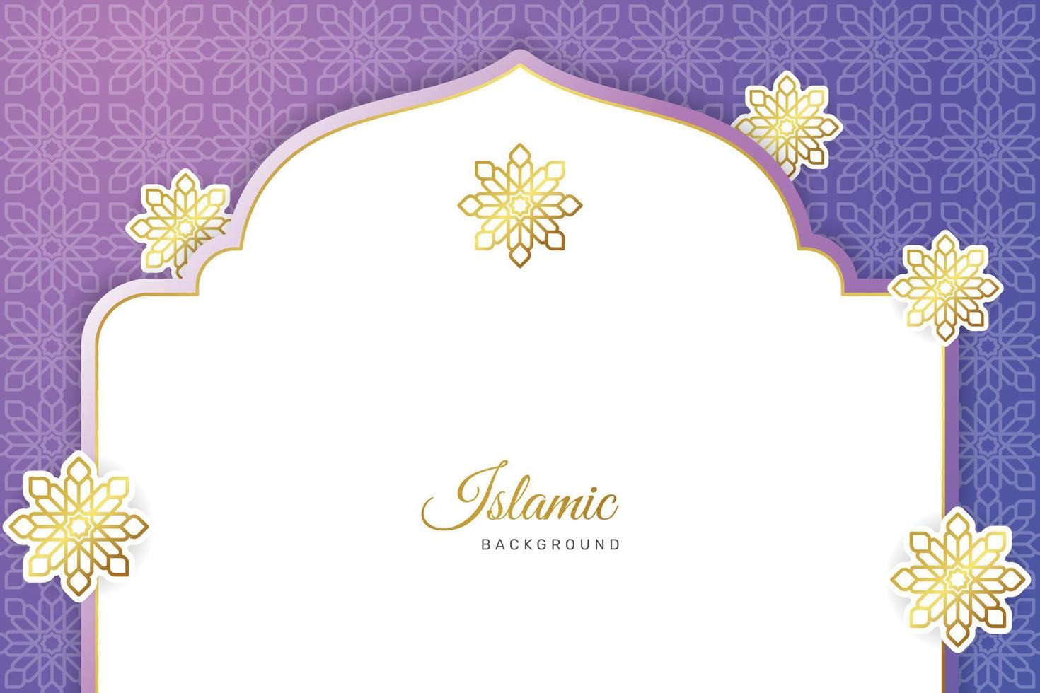 purple and pink luxury islamic arch background with decorative ornament pattern. -  Vector. vector