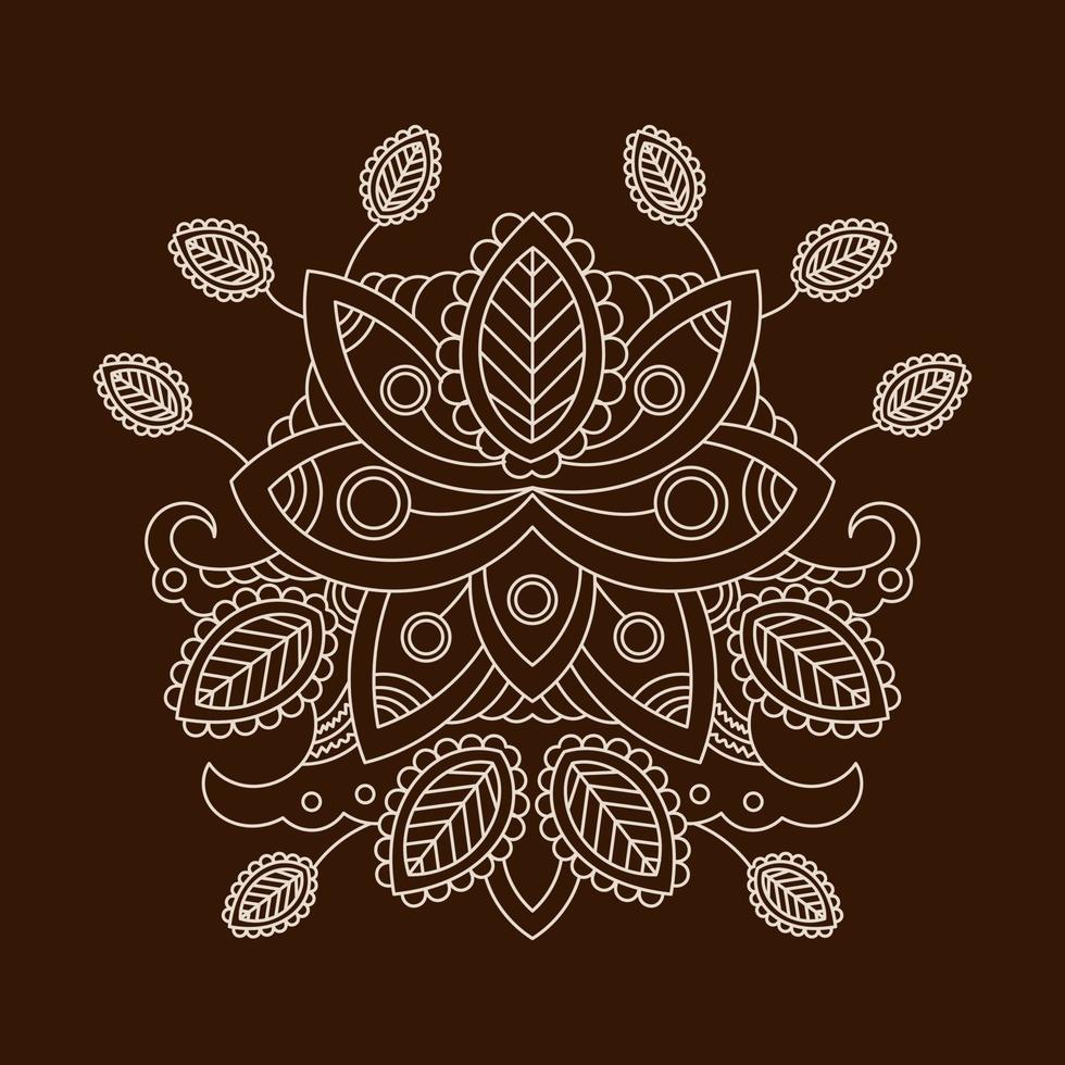 Hand drawn mandala lotus flower drawing. - Vector. vector