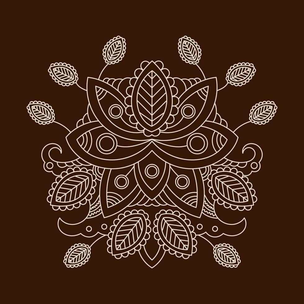 dibujo de flor de loto de mandala dibujado a mano. - vectores. vector