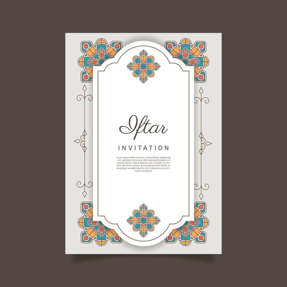 invitación de fiesta iftar plana. - vectores. vector