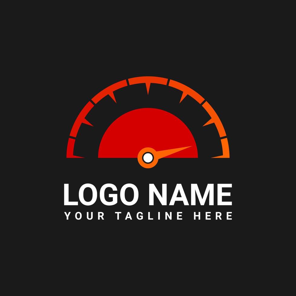 Turbo Speedometer Logo Design Concept vector