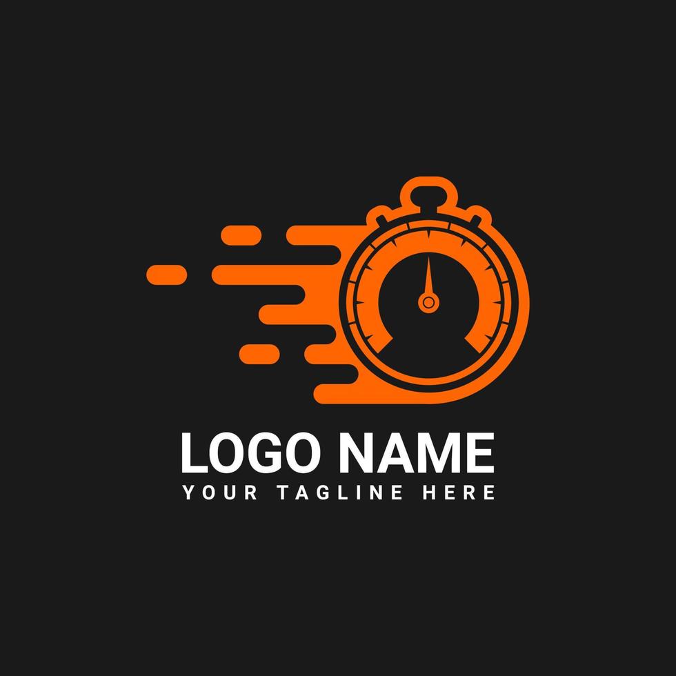 Speed Logo Design With Timer Icon vector