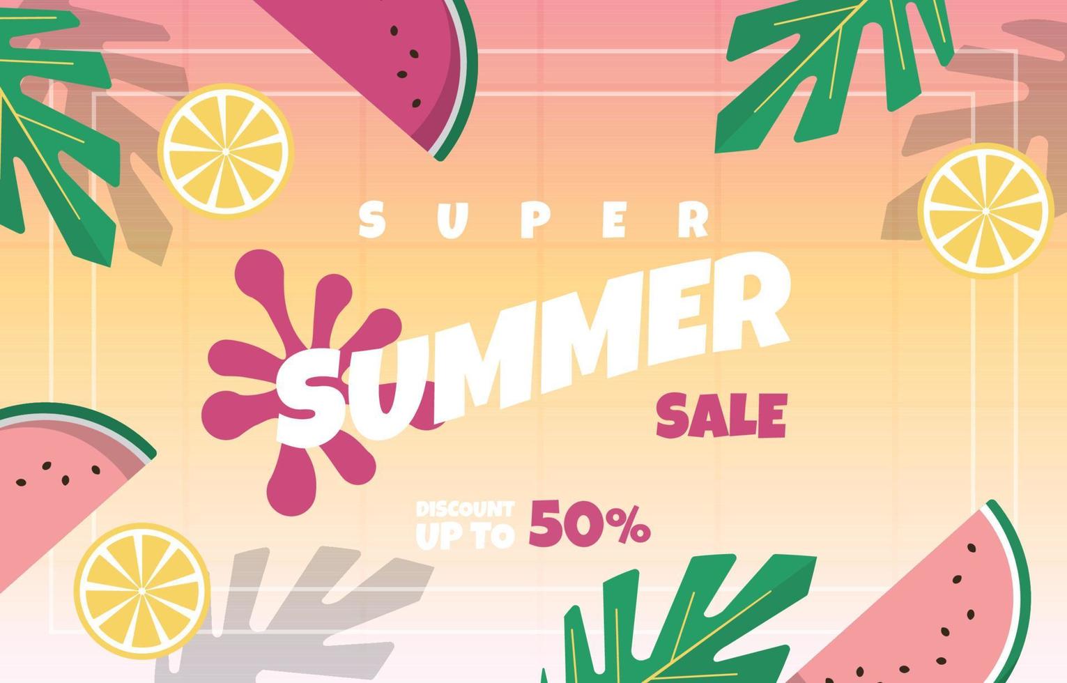 plantilla de póster de evento de vacaciones de venta de verano de frutas de piscina vector