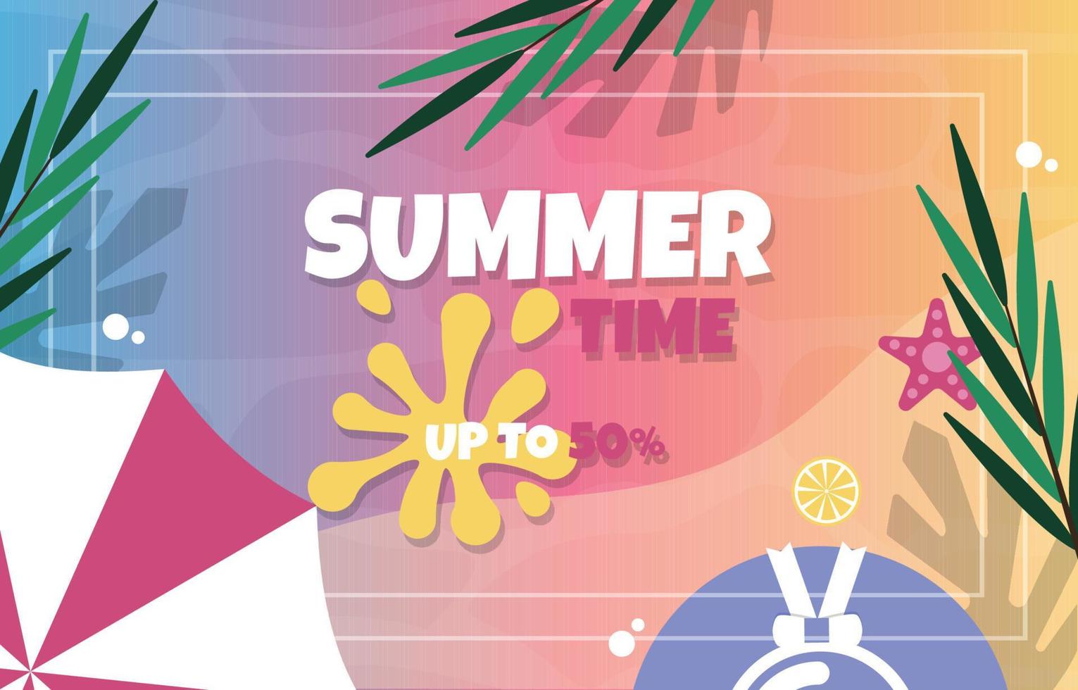 Sea Beach Summer Sale Holiday Event Promotion Poster Template vector