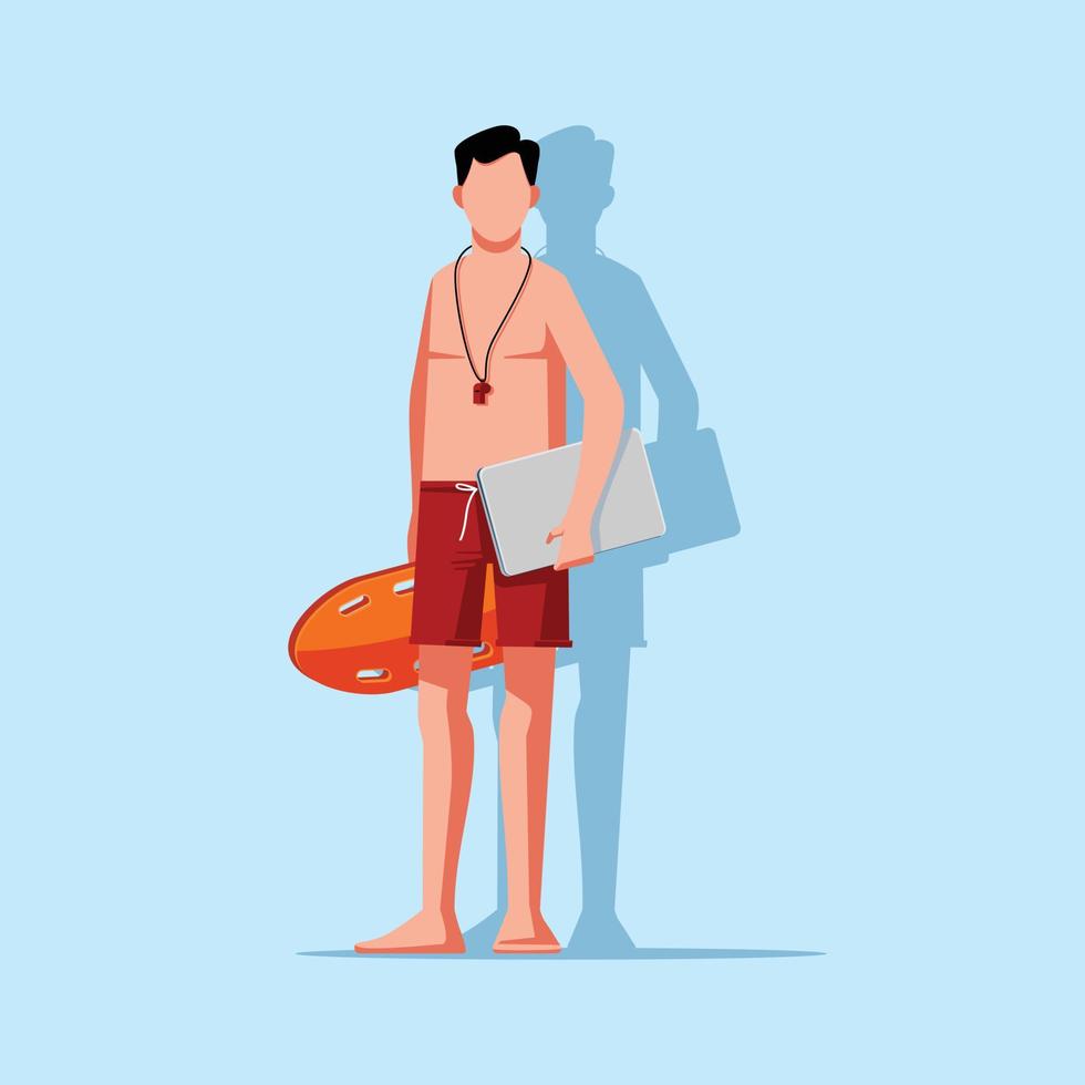 lifeguard men illustration vector