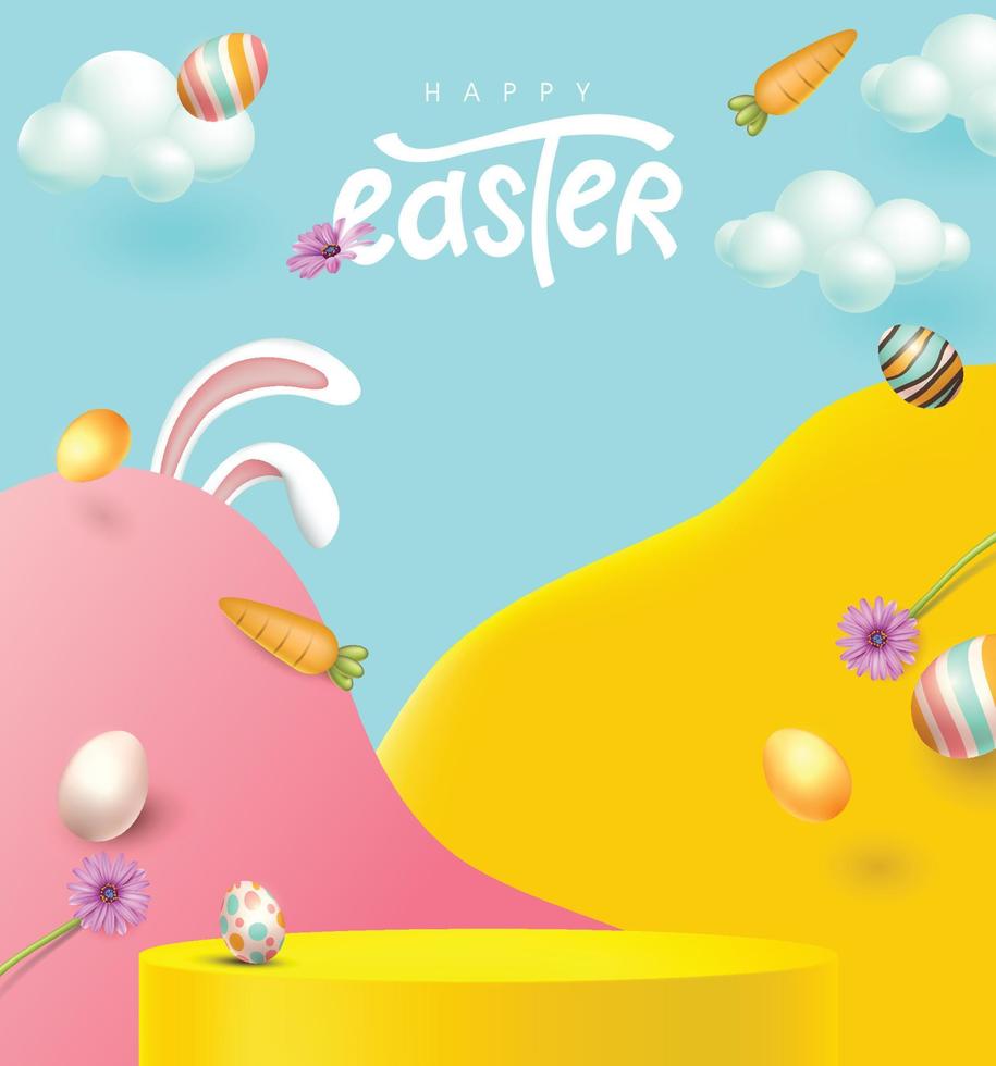Happy easter banner product display with copy space vector