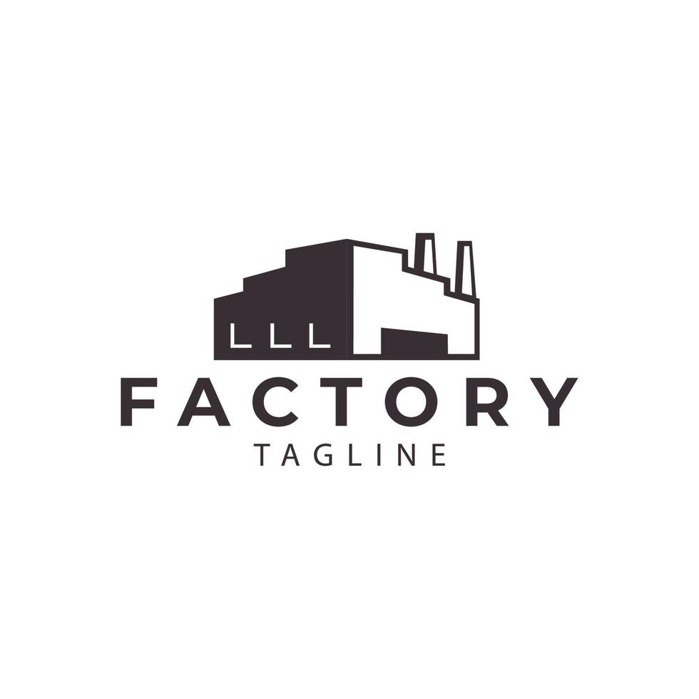 factory building chimney vector logo modern symbol icon illustration design