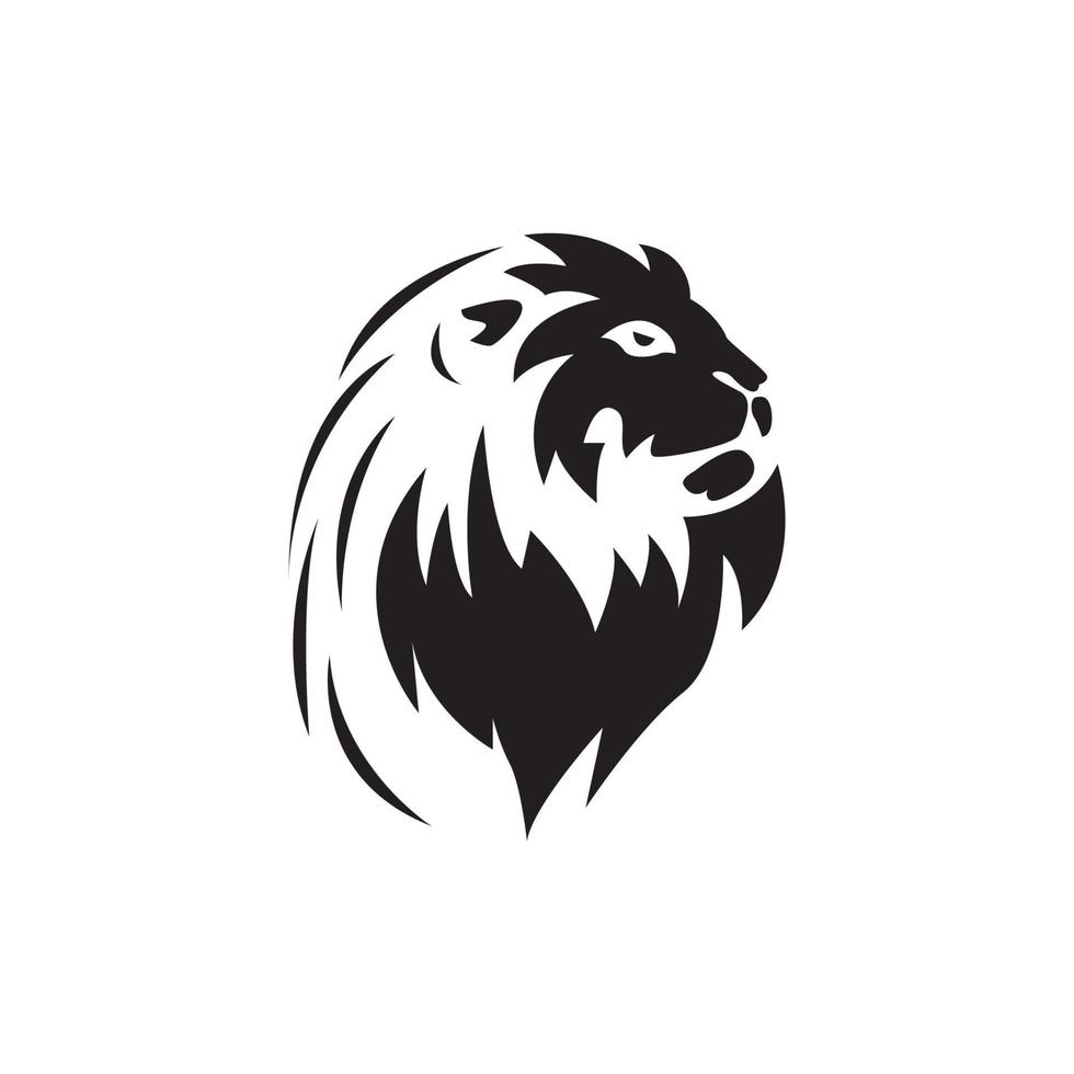 lion head silhouette logo vector icon symbol illustration design