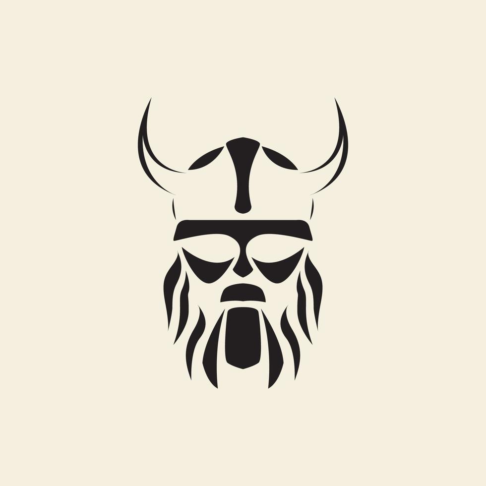 vikingo línea negra estilo logo vector icono símbolo ilustración diseño minimalista