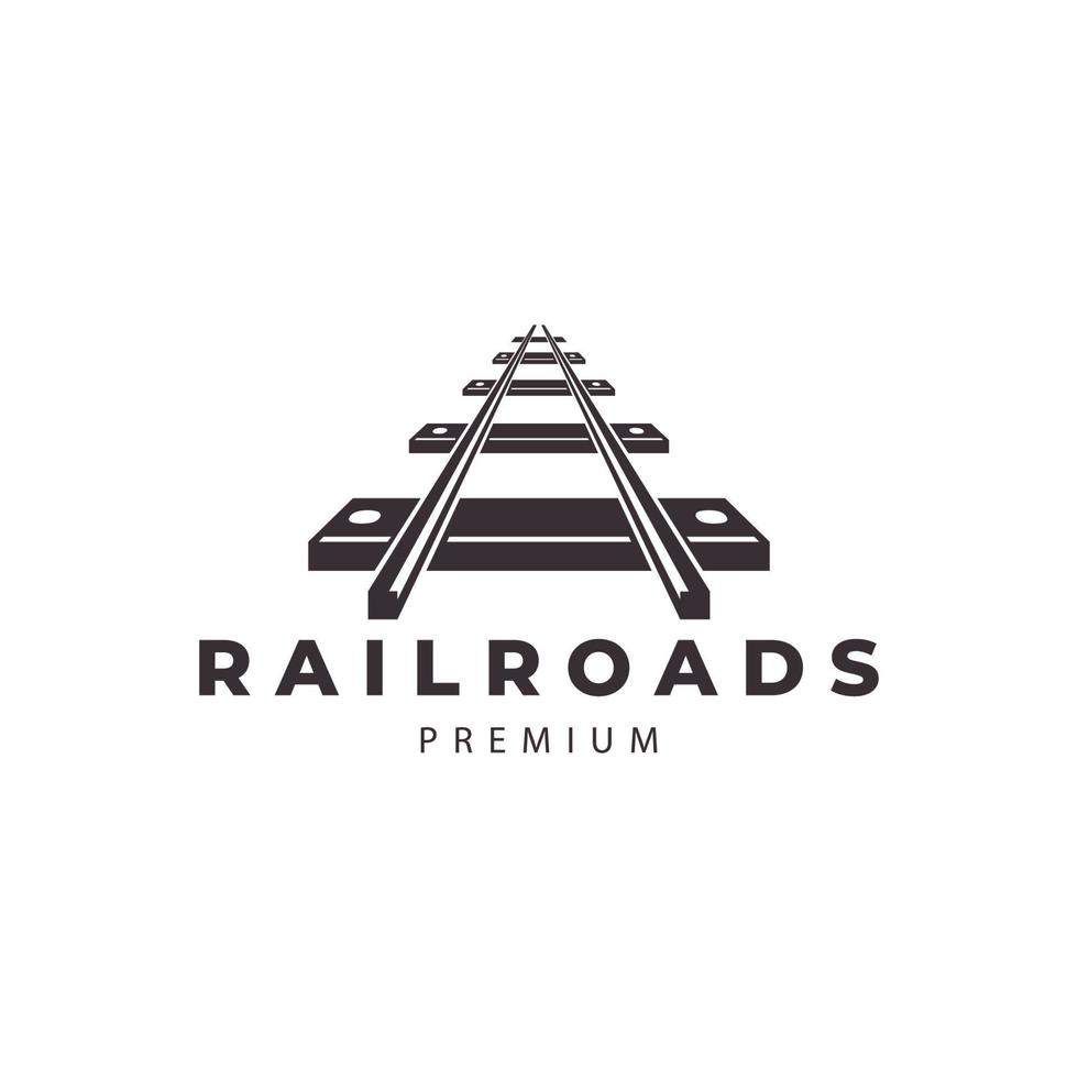 vías férreas tren logo vector icono símbolo ilustración diseño plantilla