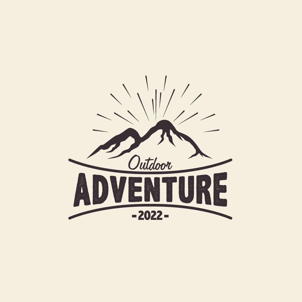 retro mountains logo outdoor adventure vector icon symbol illustration design template