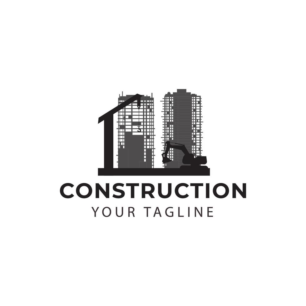 construcción edificio logo vector icono símbolo ilustración diseño