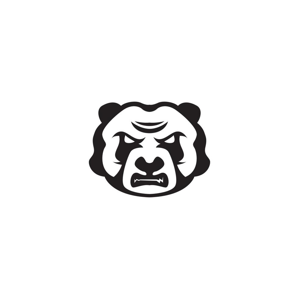 angry panda esport gamer emblem logo design vector icon illustration