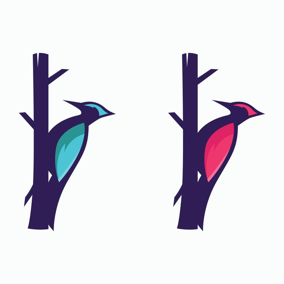 Plantillas de logotipos de animales de pájaros carpinteros vector