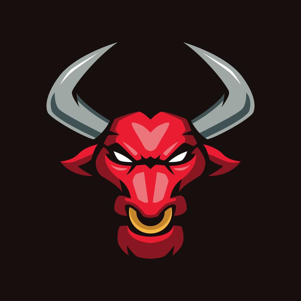 plantillas de logotipo de mascota de toro rojo vector