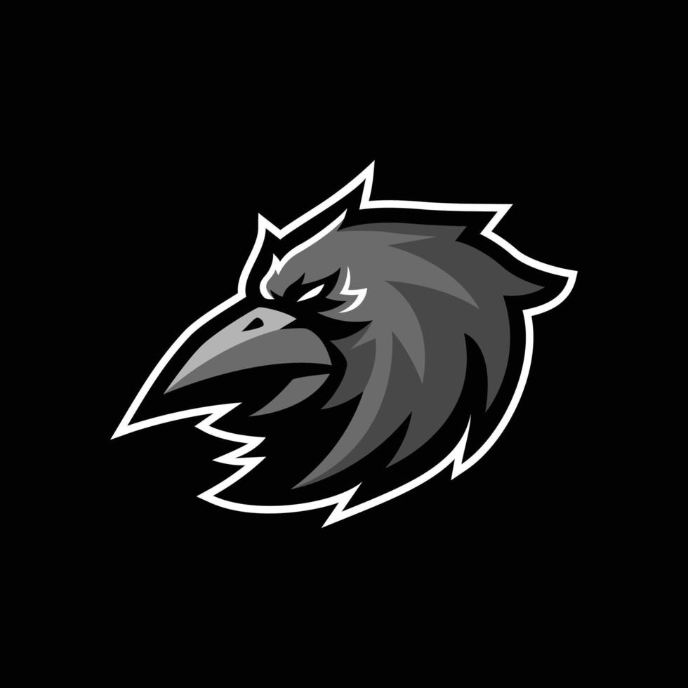 plantillas de logotipo de mascota de cuervo vector