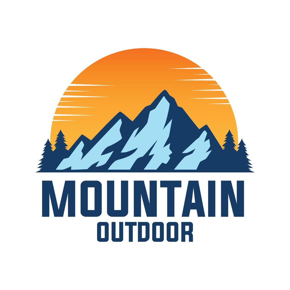 plantillas de diseño de logotipo al aire libre de montaña vector