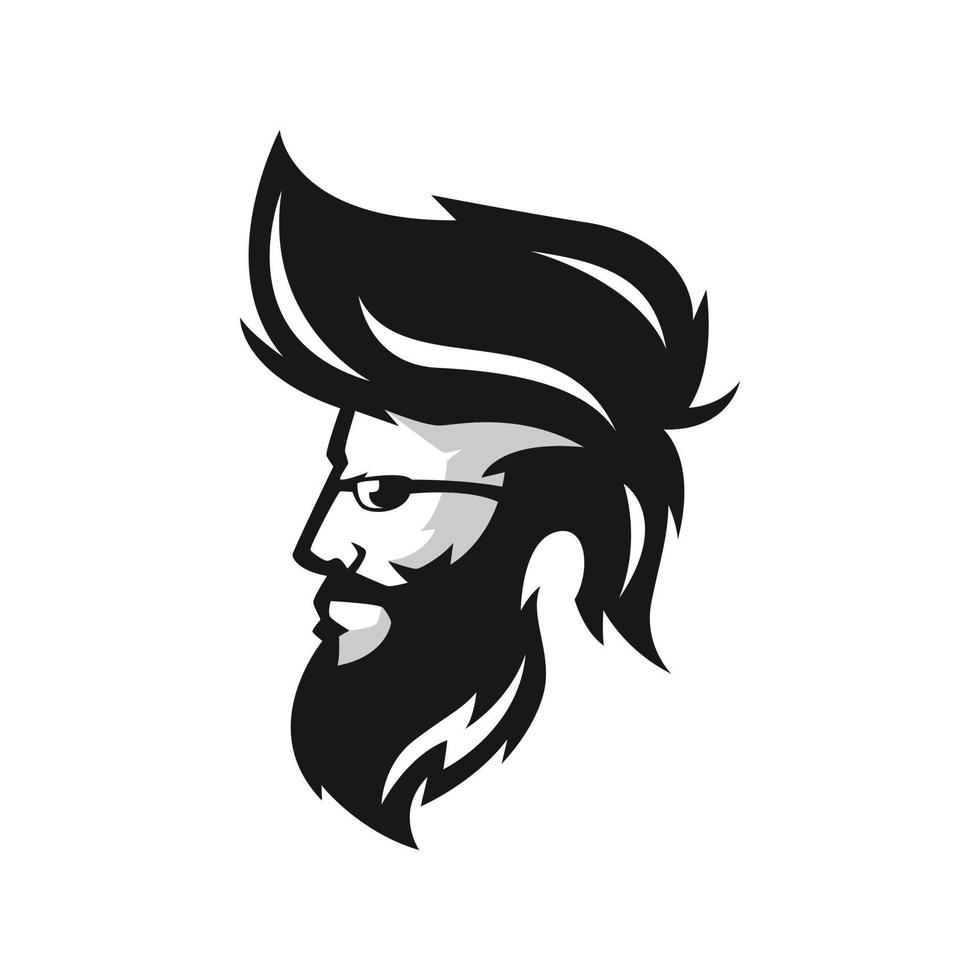 plantillas de logotipo de hombre de barba vector