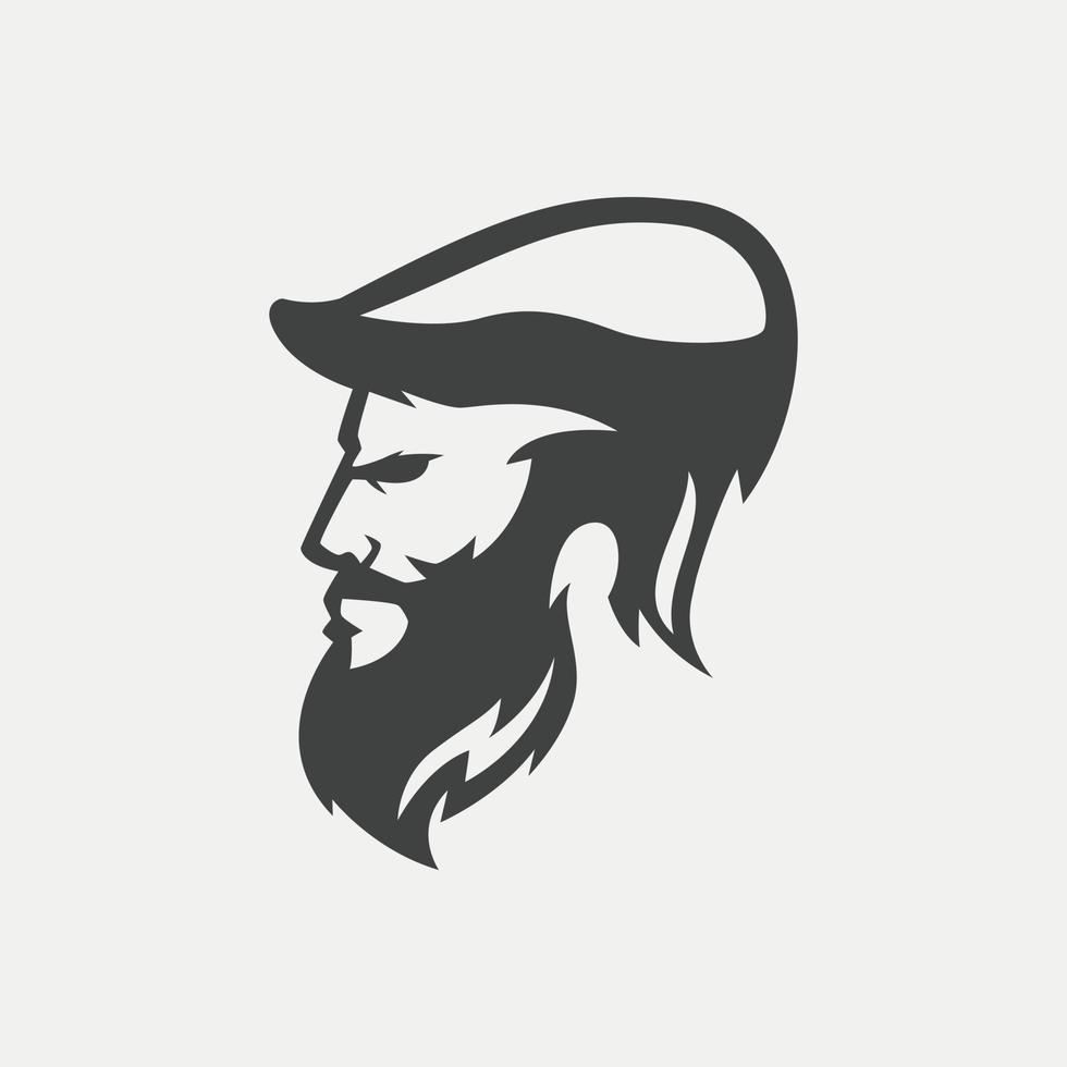 Beard Man Awesome Logo Templates vector