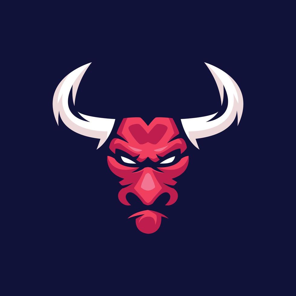Red Bull Mascot Logo Design Templates vector