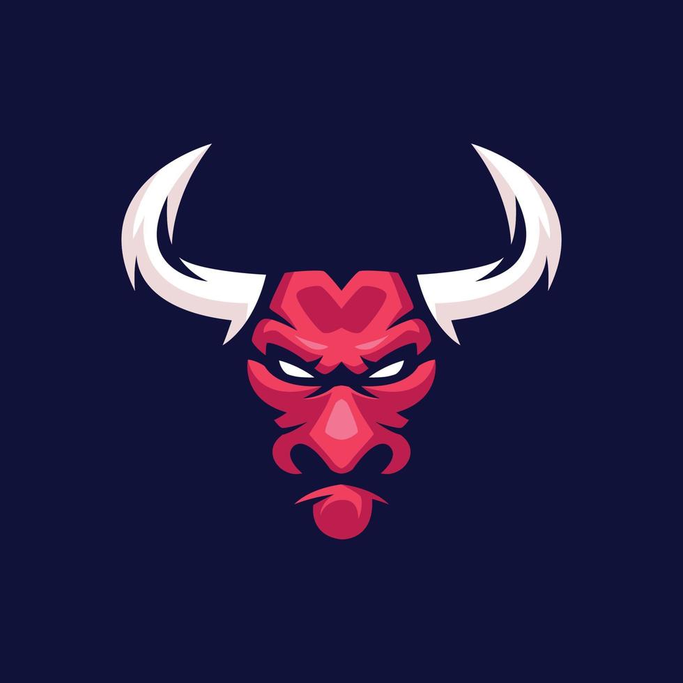 plantillas de diseño de logotipo de mascota de toro rojo vector