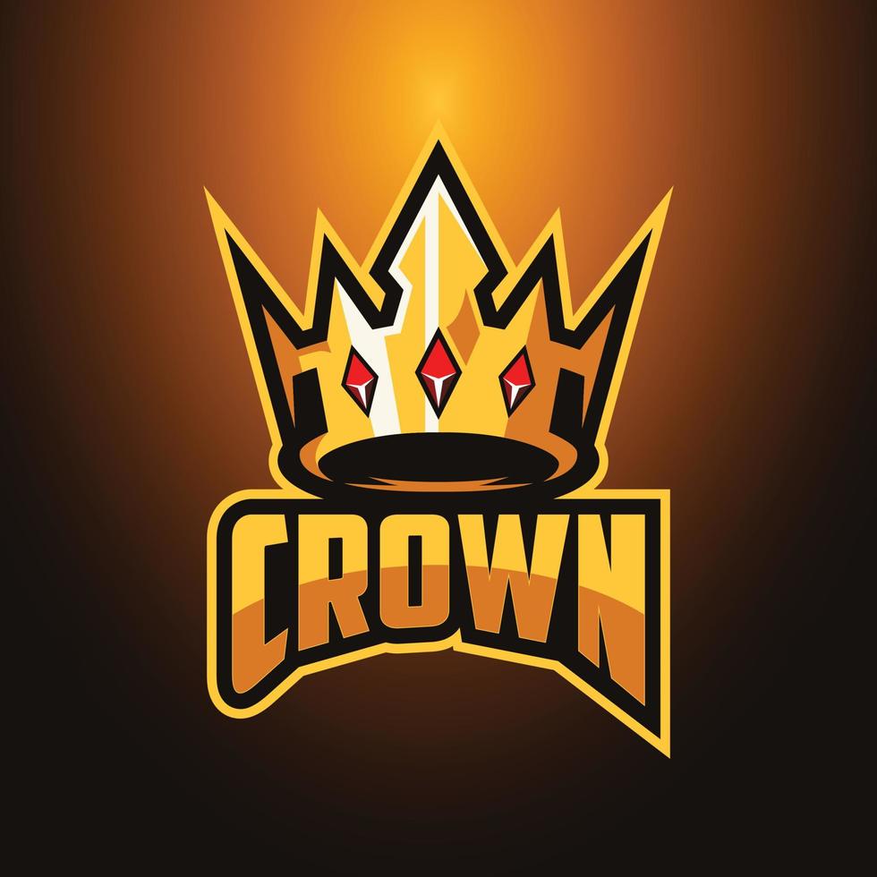 plantillas de diseño de logotipo de esports de corona vector