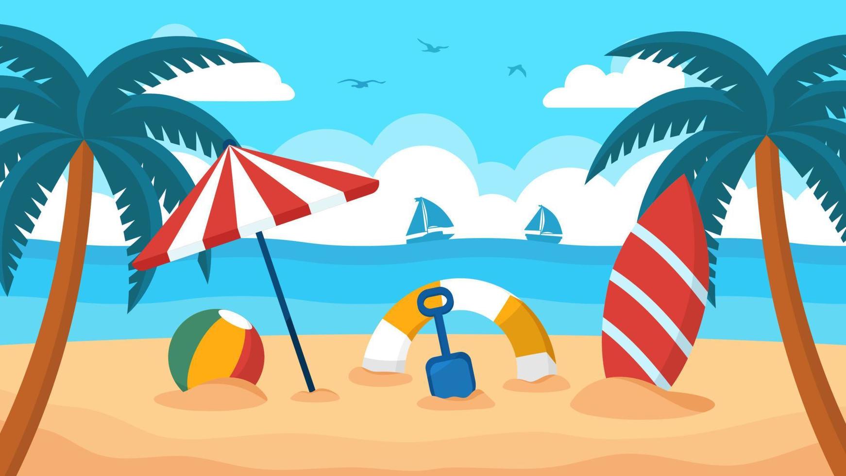 Summer Beach Activities Background vector