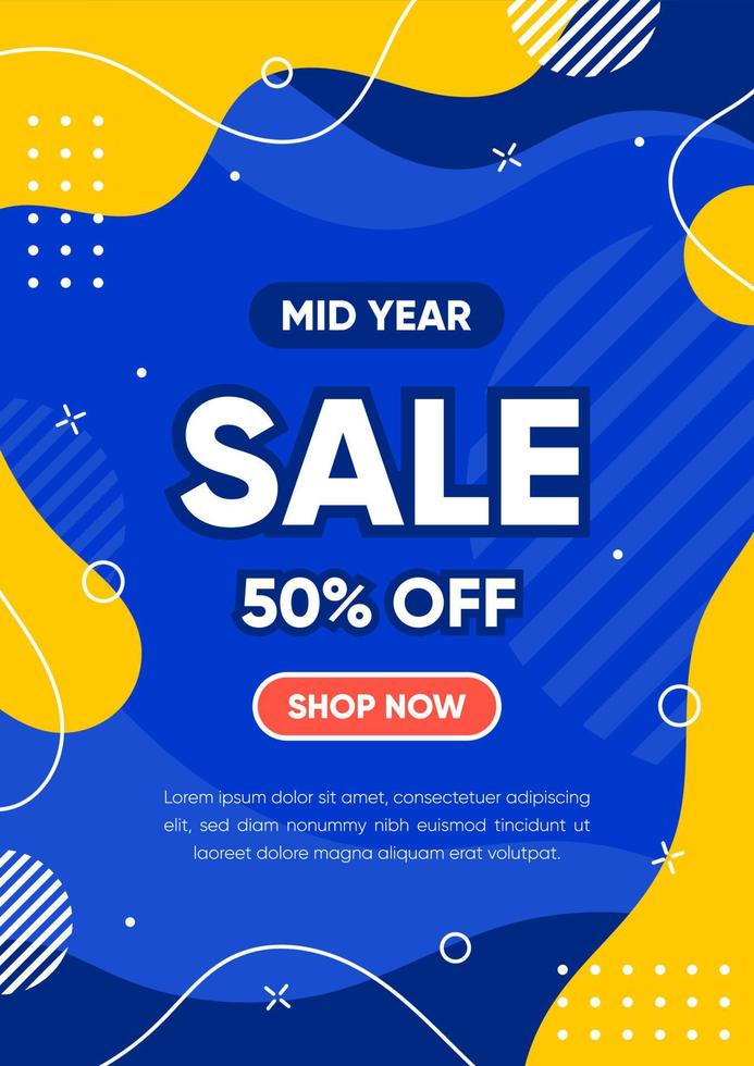 Mid Year Sale Promotion Banner Design vector