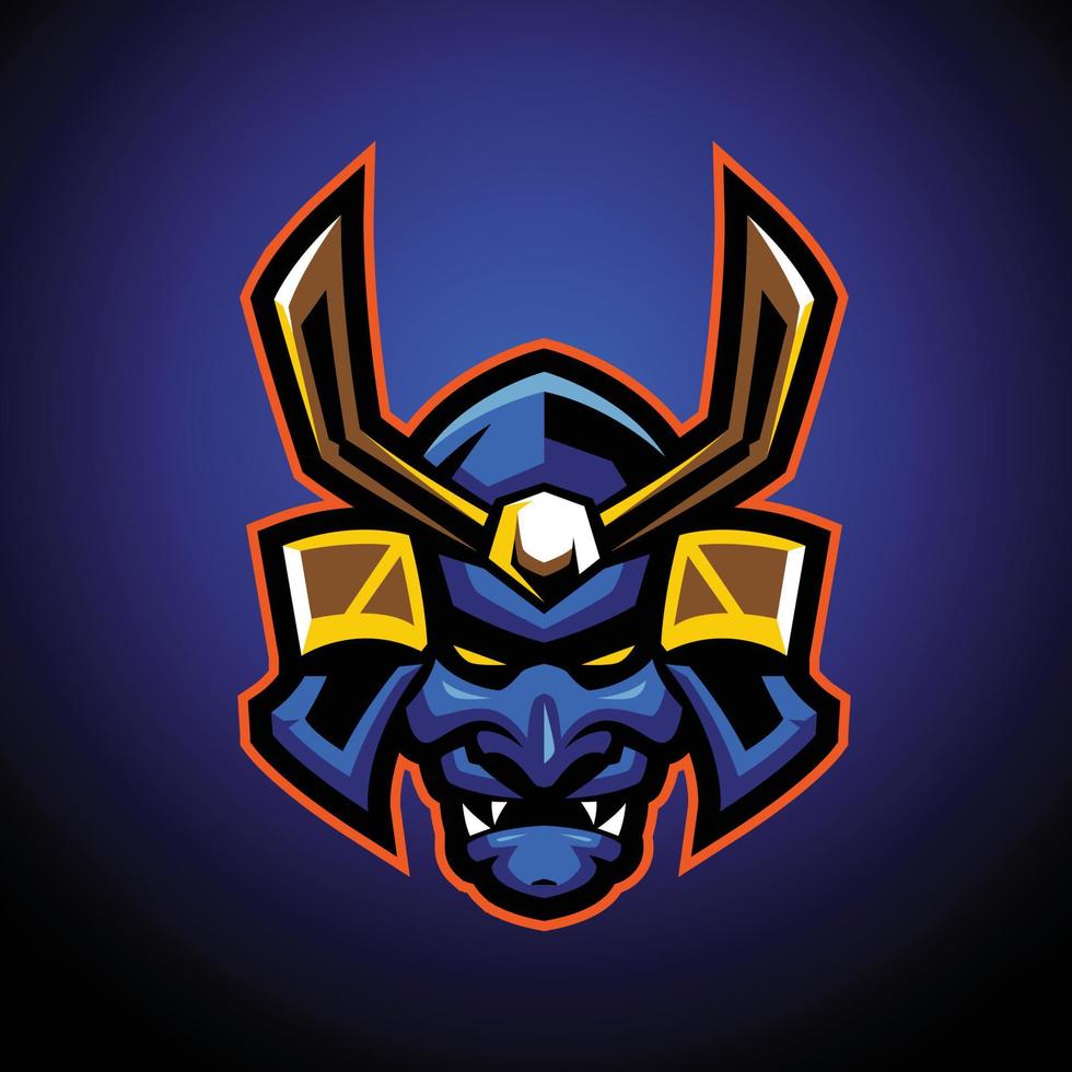 las plantillas del logotipo de la mascota ronin vector