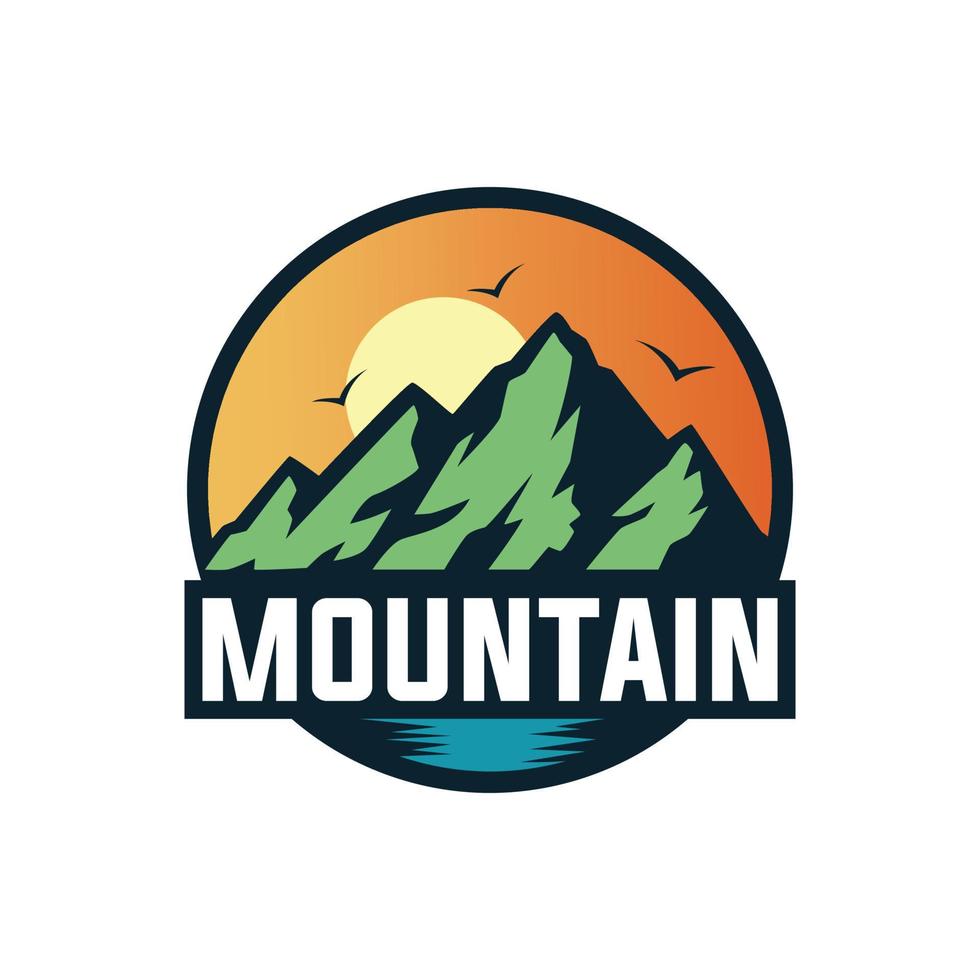 plantillas de diseño de logotipo de paraíso de montaña vector
