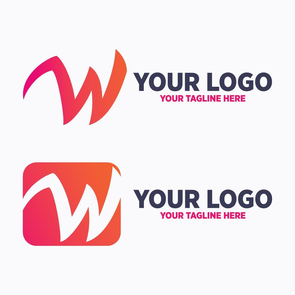 W Letter Logo Design Templates vector