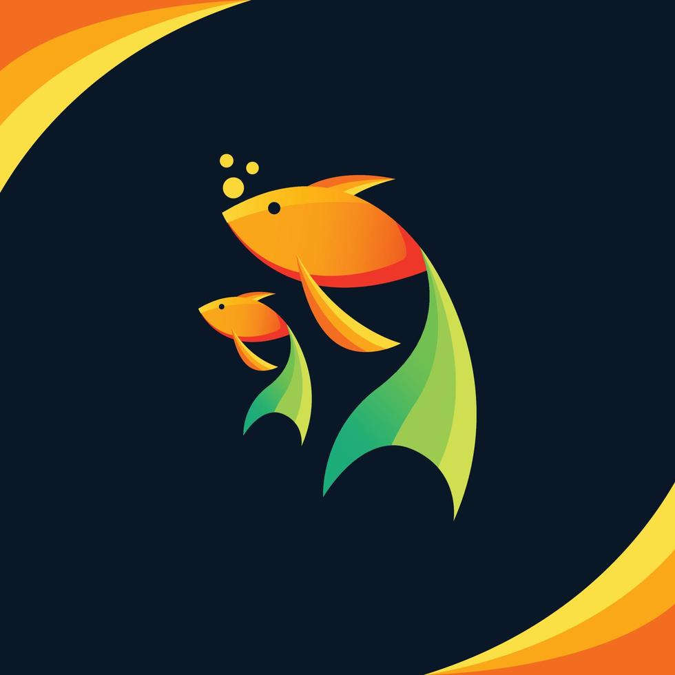 Two Fish Awesome Logo Templates vector