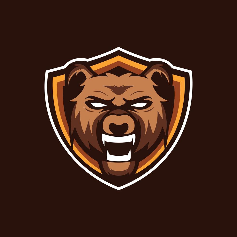 Bear Shield Mascot Logo vector