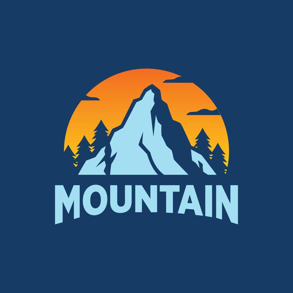 plantillas de logotipos de aventuras al aire libre en la montaña vector