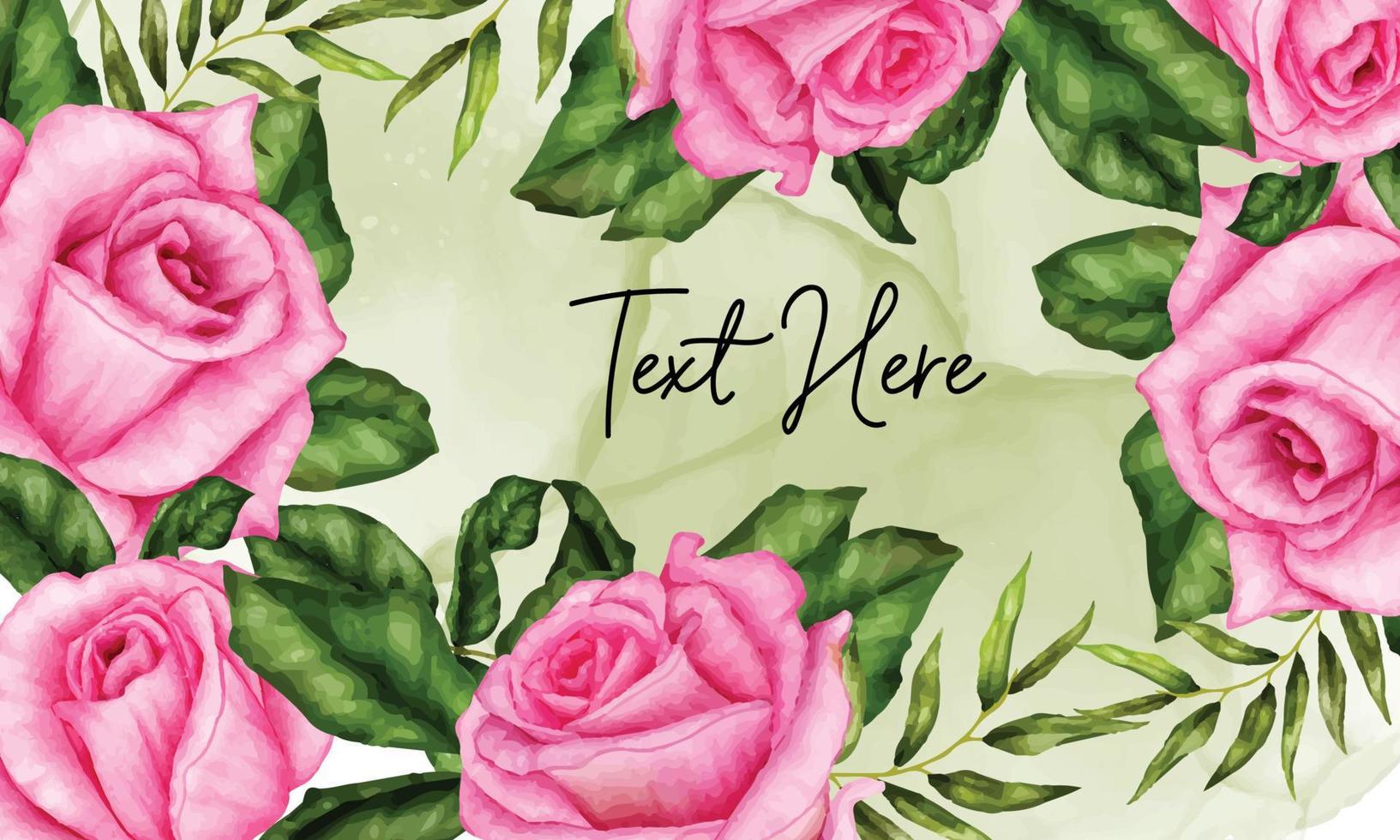 Beautiful hand drawn watercolor flowers background vector