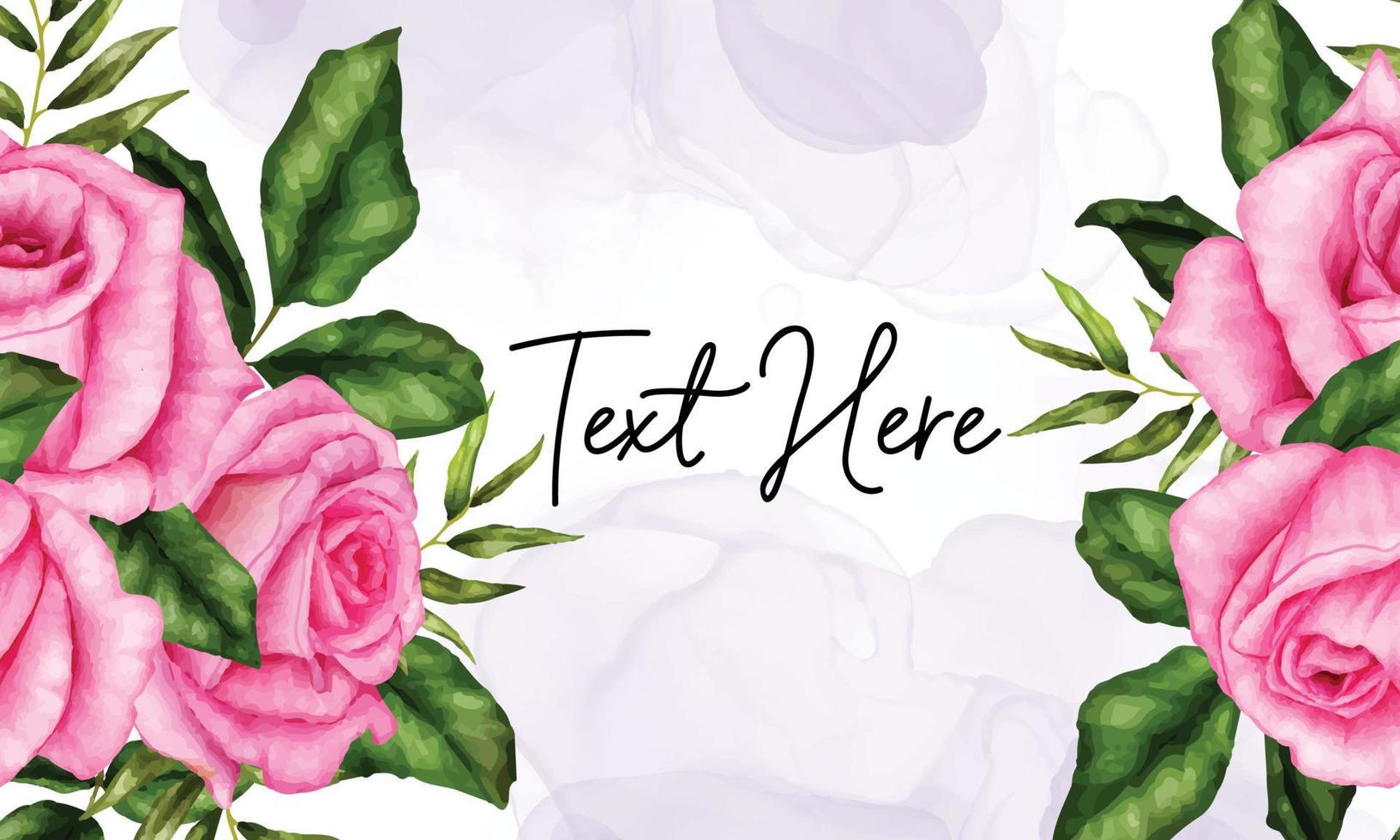 Beautiful hand drawn watercolor flowers background vector